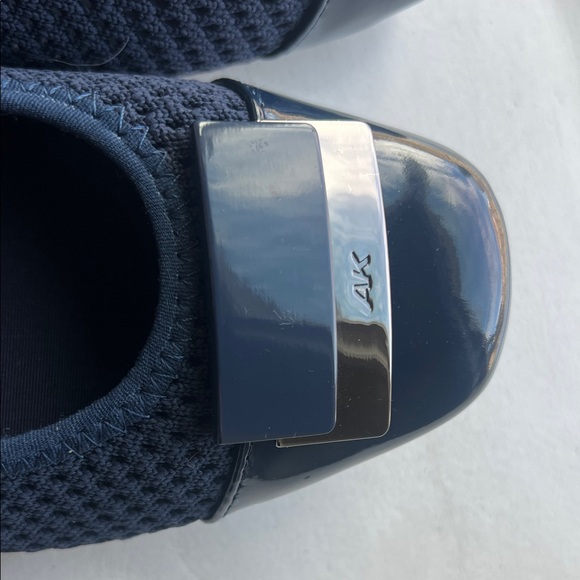 Anne Klein Dark Blue Loafers with Silver Accents - Picture 6 of 7